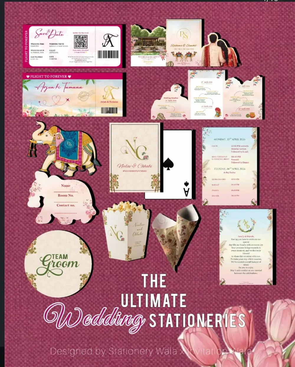 The Ultimate Wedding Suite — thirteen-piece luxury wedding invitation collection by StationeryWalaa