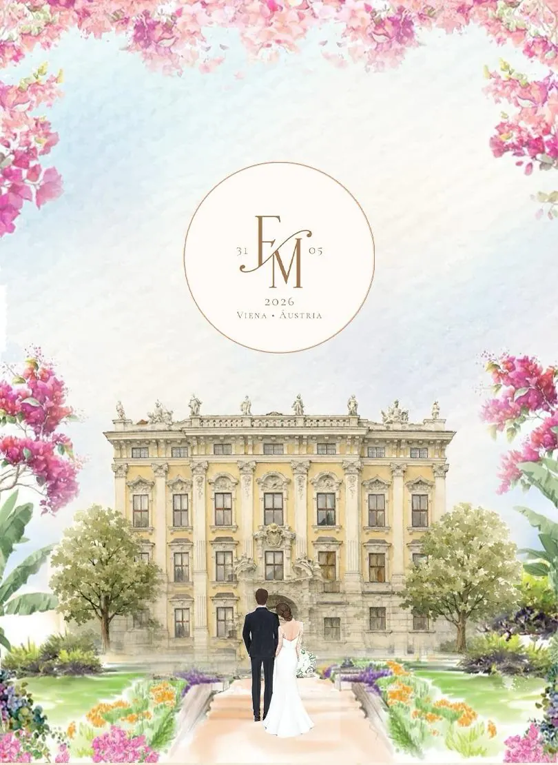Vienna Watercolour Suite — Wedding · Destination premium wedding stationery printed in-house by StationeryWalaa